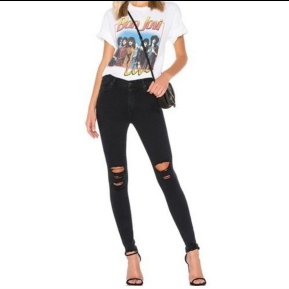 Agolde Sophie Black/Gray Distressed Jeans
